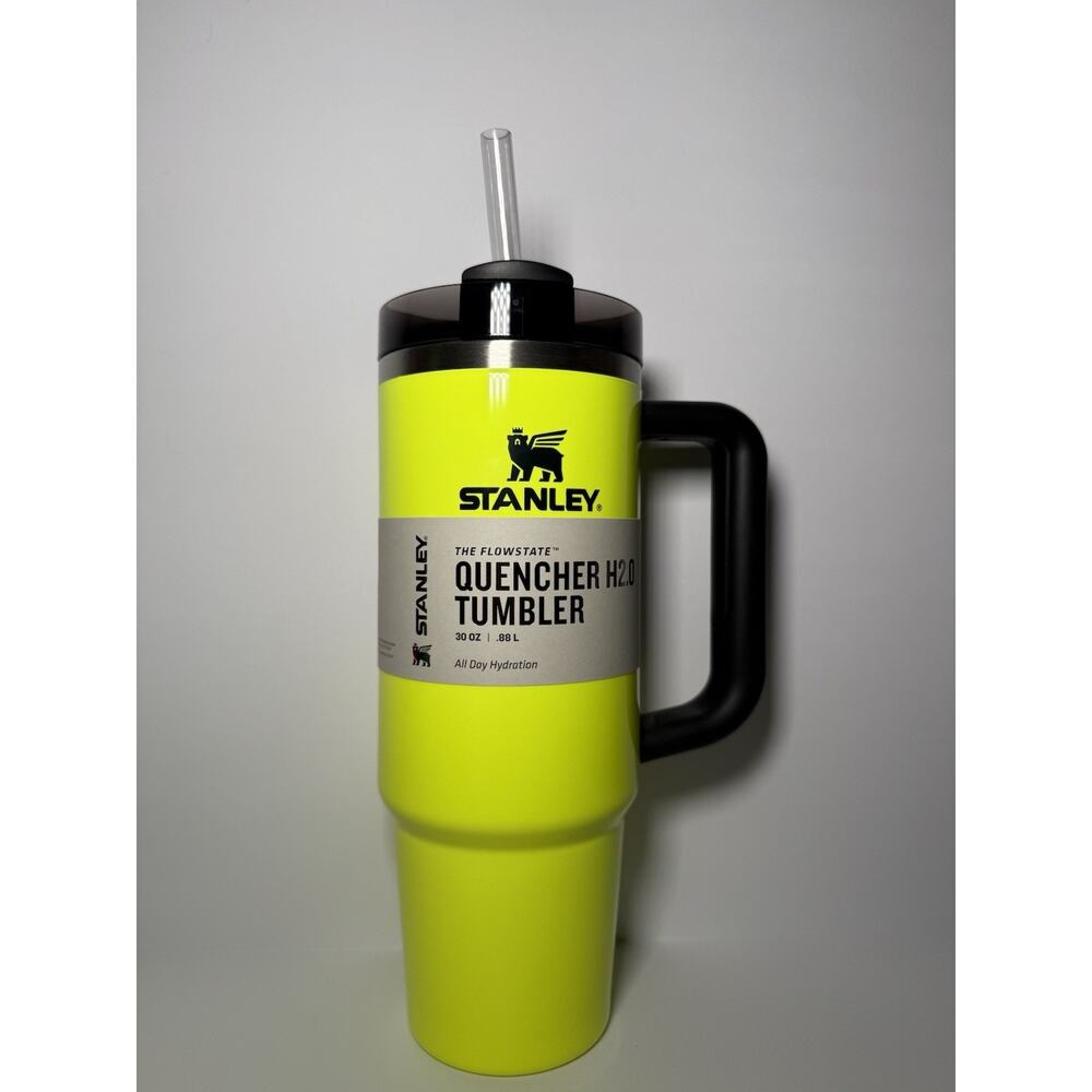 Stanley Limited Edition GREEN NEON YELLOW NEON 30oz Quencher Tumbler Set BNWT - Picture 10 of 15